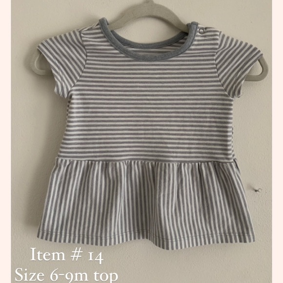 6-9M gray and white stripe peplum top from Carter’s - Picture 3 of 4